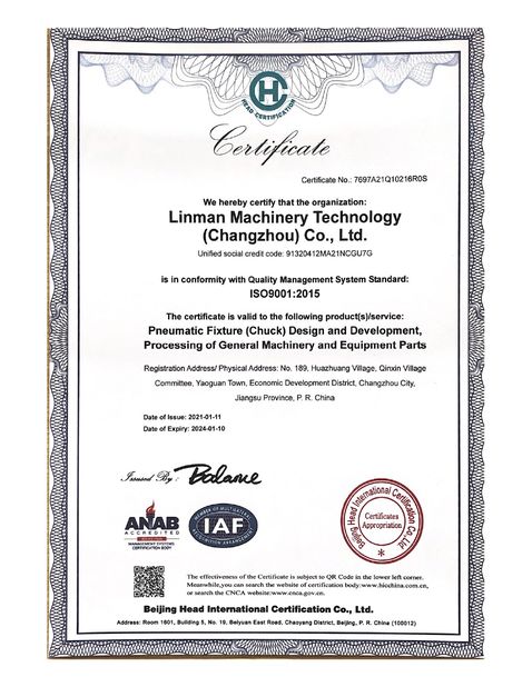 CHINA Lingman Machinery Technology (Changzhou) Co., Ltd. Certificações